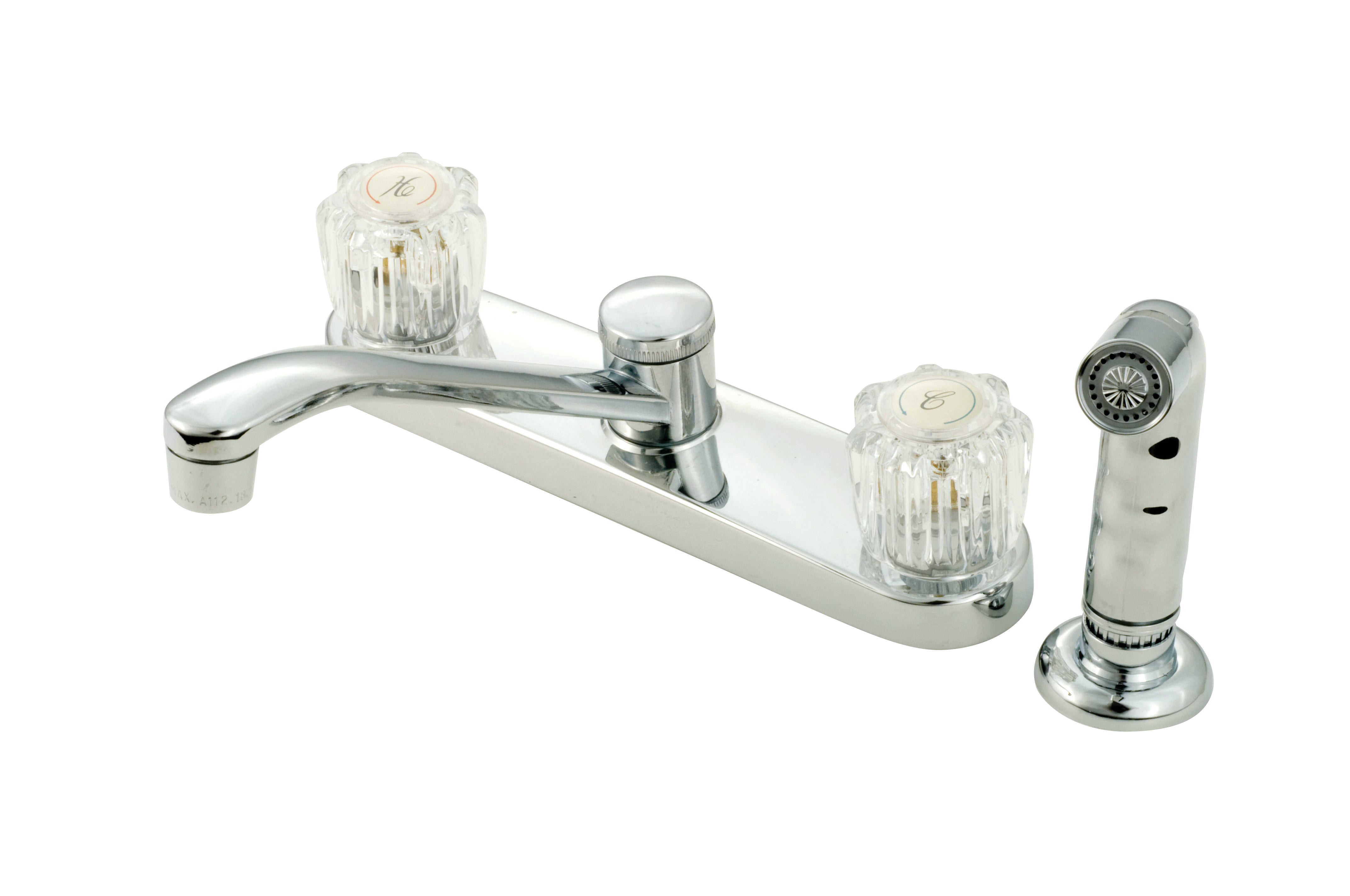 8" Kitchen Faucet w Spray, Chrome