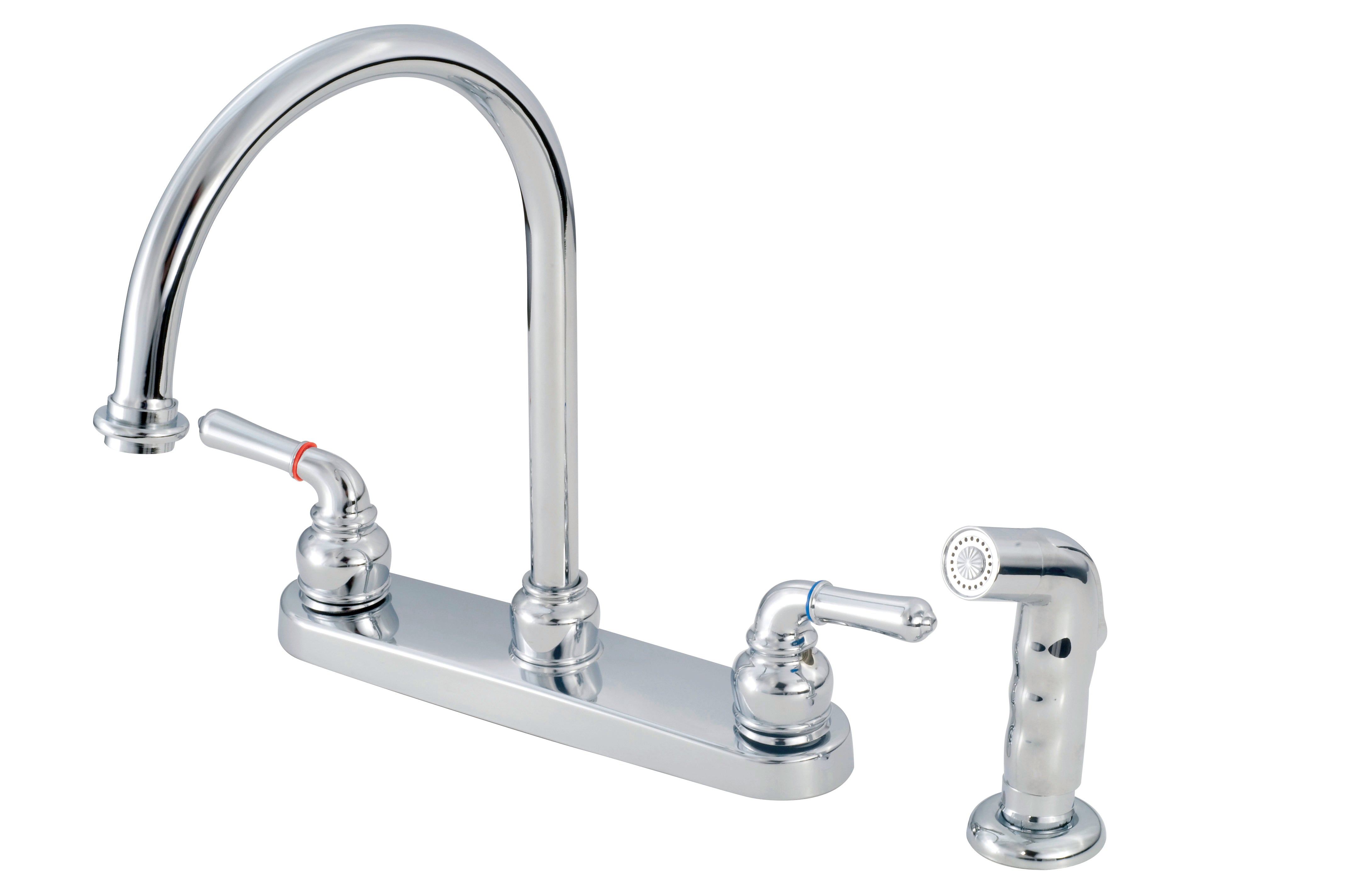 8" Kitchen Gooseneck Faucet w Spray